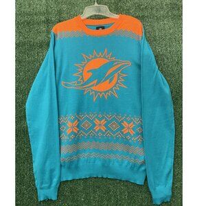 NFL Apparel FOCO Winter Ugly Sweater XMAS Knit Pullover Miami Dolphins Medium